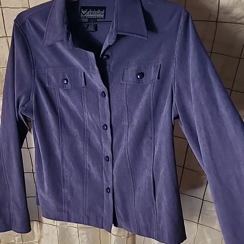 Vintage Norton McNaughton Lavender Blazer Shirt Jacket Shacket Size 8